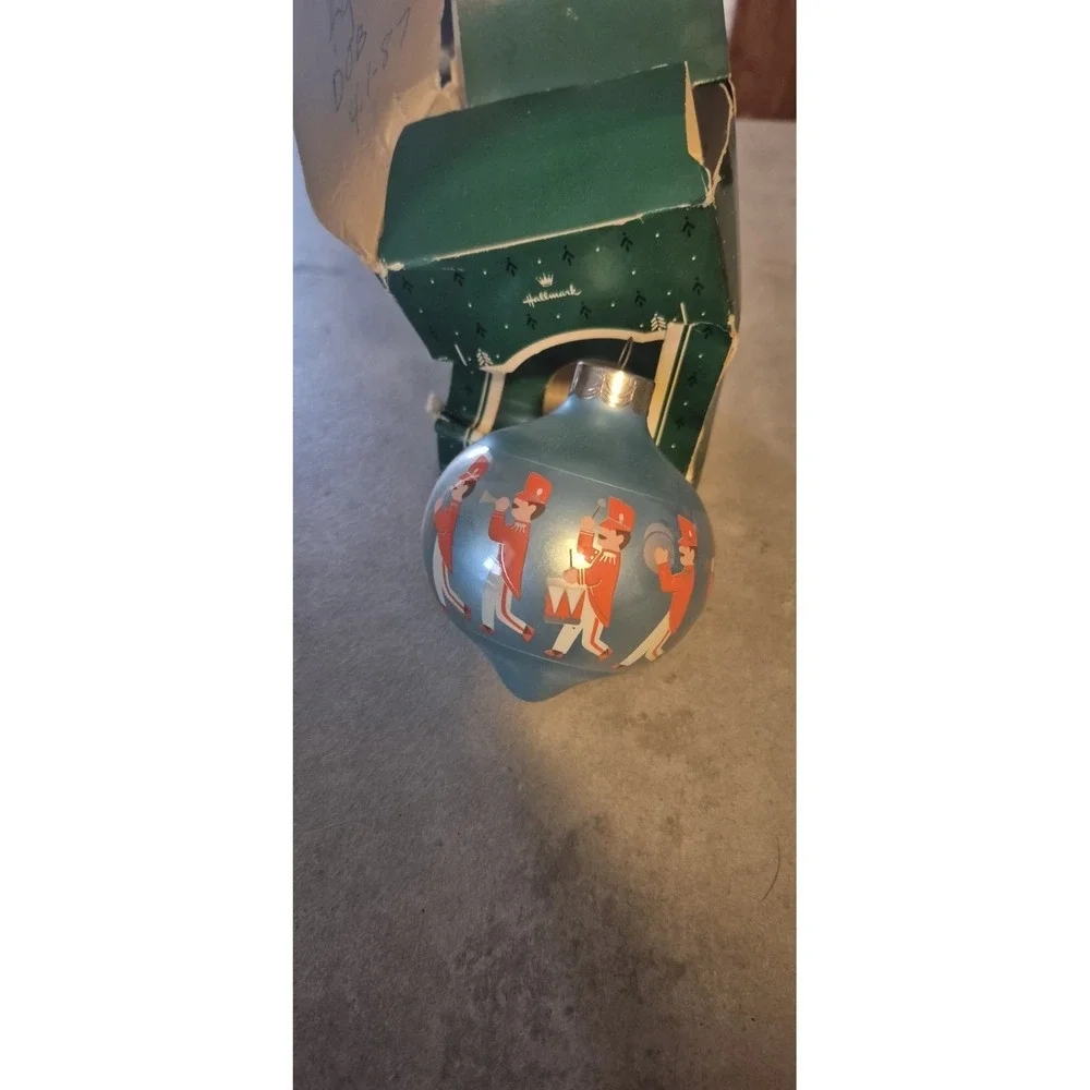 Vintage Hallmark‎ Grandson 1987 Glass Christmas Keepsake Ornament Marching Band